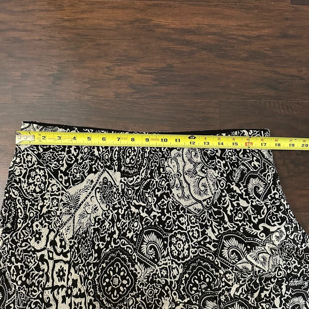 Lauren Ralph Lauren black & cream silk midi skirt size L - Picture 8 of 8